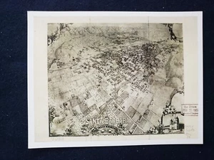 Aerial Bird's Eye View 1907 Map of Santa Barbara California CA - Picture 1 of 2