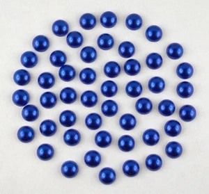 Halbperlen rund 10 mm dunkelblau 50 Stück (lose Halbperlen) - Bild 1 von 1