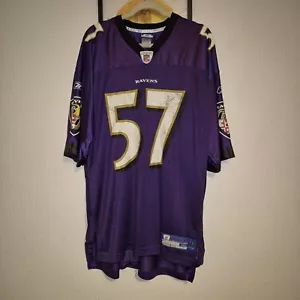 Reebok Baltimore Ravens NFL Jersey T Shirt Purlple Men's Size XL #57 Bart Scott - Picture 1 of 6
