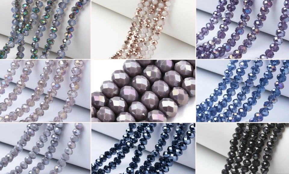 6x5mm Glasschliffperlen ca. 90St. Fädelloch 1mm Glass Beads Glasperlen - Bild 1 von 1