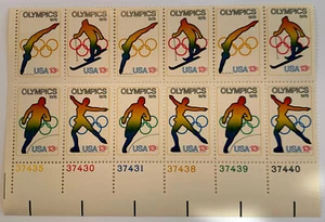 United States SC #1695-98, 1976 OLYMPICS, PLATE BLOCK OF 12, MNH - Picture 1 of 1