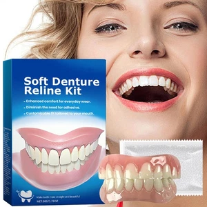Kit de dentadura de silicona modificada carillas cubierta dental juego de dientes postizos a presión - Imagen 1 de 11
