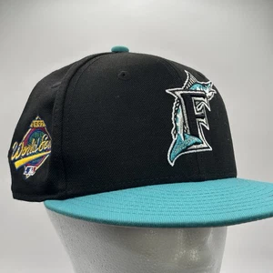 De colección Florida Marlins 1997 Serie Mundial New Era Sombrero Ajustado 7 1/4 Ala Verde Azulado - Imagen 1 de 10
