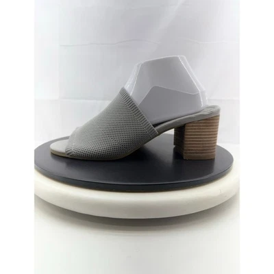 Vionic Fleur Womens Size 10 Slip On Slide Heeled Sandals Light Grey Knit Shoes - Image 1 of 4