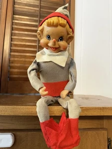 VTG. 1950’S BERMAN & ANDERSON SITTING WIND UP MUSICAL PIXIE/CHRISTMAS ELF, WORKS - Picture 1 of 6