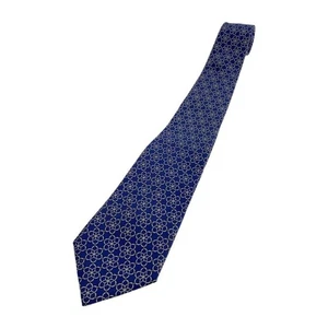 Corbata HERMES Azul Marino Seda Logo Vendedor de Japón N0128 29 Hecha en Francia - Imagen 1 de 4
