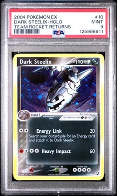 2004 POKEMON EX TEAM ROCKET RETURNS 10 DARK STEELIX-HOLO PSA 9 MINT - Image 1 of 2