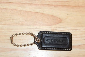 COACH Grande Cuero Negro Punto Blanco Repuesto Cartera Bolso Colgante Etiqueta Dije - Imagen 1 de 3