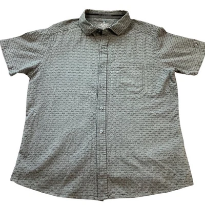 KUHL Mens Medium Gray Textured Short Sleeve Button Up Shirt Casual Outdoor - Image 1 of 4