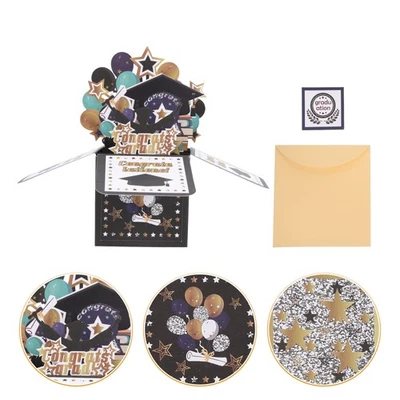 Graduation Pop-up Card Doctor Caps Design Card 3D Greeting Graduation Season - Image 1 of 4