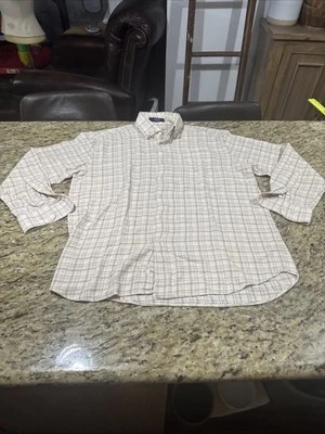 Alan Flusser Men's Long Sleeve Button Down Cotton Casual Ivory Shirt Large - Image 1 of 4