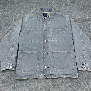 Vintage 90s Gap Hickory Stripe Chore Barn Work Jacket Mens M Heavy Work Field - Picture 1 of 7