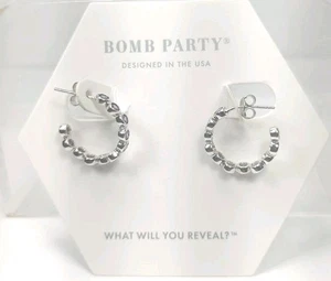 Bomb Party Earrings "The Sterling Club" RBP4662, .925 Silver, Violet Cubic... - Picture 1 of 4