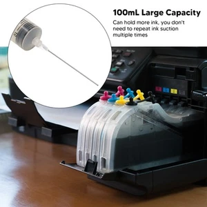 Ink Refill Syringe Set 100ml Ink Cartridge Filling Syringe And 10cm Needle Spare - Photo 1/12