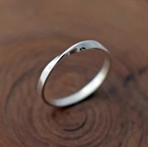 Solid 925 Sterling Silver Stackable Eternity Handmade Band Woman's Ring SS7 - Picture 1 of 6