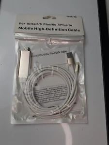 For iPhone 13 12 11 8 7 6 iPad HDMI Mirroring Phone to TV HDTV Adapter AV Cable - Picture 1 of 2