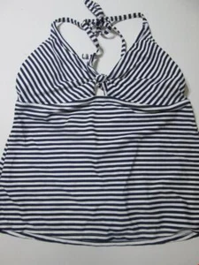 Tankini Kona Sol para mujer talla L azul marino/blanco inalámbrico sin forro halter arco a rayas - Imagen 1 de 6