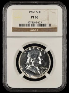 1952 Franklin Half Dollar NGC PR65 - Picture 1 of 2