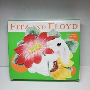NIB -- FITZ & FLOYD "BUNNY BLOOMS" Canape Plate 2002 - Picture 1 of 5