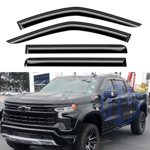 Tape-on Visor Window Deflector Rain Guard for 2020-2024 Silverado Sierra CrewCab - Picture 1 of 5