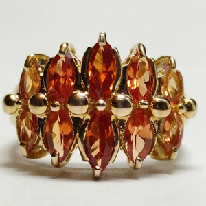 Vintage UTC Citrin Topas Marquise-Schliff vergoldet Sterlingsilber Ringgröße 8 - Bild 1 von 12