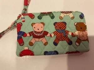 Gently Used~ Vera Bradley Toasty Teddies Wristlet - Picture 1 of 15