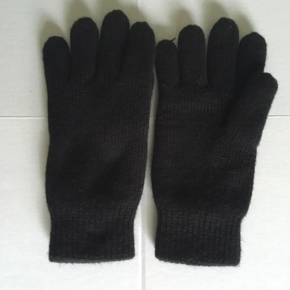 Old Navy Hombres M Negro Tejido Invierno Guantes Forro Suave Granero Guantes Cálidos Elásticos  Foto 1 de 4