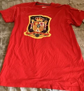 Spain National Football Team Shirt Medium Red Adidas Futbol Soccer Free Shipping - Picture 1 of 3