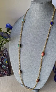 Collier cabochon et strass colorés mouchetés Camrose & Kross JBK 38" - Photo 1/8