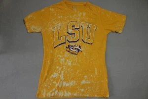 LSU Tigers Shirt Womens Medium Yellow Football Big Logo - Picture 1 of 9