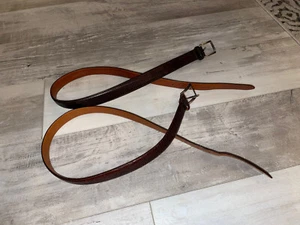 Vintage Polo Ralph Lauren Leather Belt Men’s Sz 34 Brown Retro Y2K 90s Lot Of 2 - Picture 1 of 14