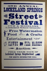 1983 Hatch Show Print Poster 3rd Annual Lockeland Springs Street Festival RARE - Bild 1 von 2