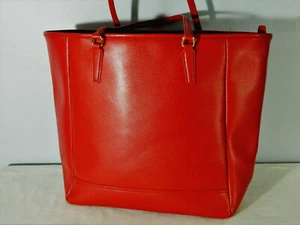 Royce 'Charlotte' Saffiano Tote Bag Leather, Red - Picture 1 of 7