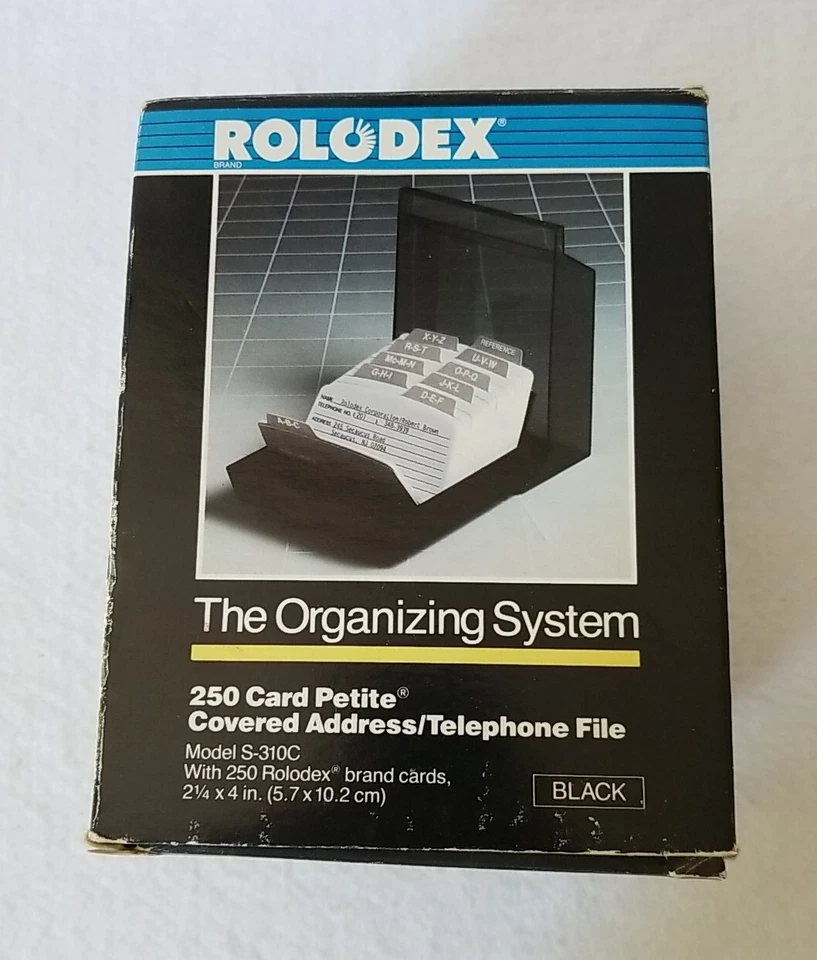 Rolodex 250 Card Petite Covered Address Telephone File S310c 50 Cards Bonus