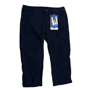 Pantalones Eddie Bauer para mujer ligeros al aire libre Rainer Capri talla 10 negros nuevos con etiquetas J7 - Imagen 1 de 6