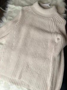 Maglione Goodthreads donna piccolo bianco maglia grossa manica lunga collo tartaruga - Foto 1 di 5