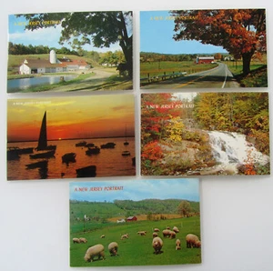 Lote de 5 postales de Estados Unidos "retrato" paisajes paisajes de Nueva Jersey aprox. ~ 1960/70 - Imagen 1 de 2