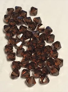 Swarovski 5301 crystal beads lot Smoked Topaz 8mm 51 Bicone - Picture 1 of 2