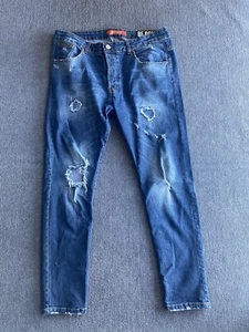 Takeshy Kurosawa Jeans Men's 38x30 Button Fly Straight Leg with Distress Jeans - Picture 1 of 9