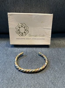 Genuine  Sergio Lub Tricolored Twist Non Magnetic Bracelet Made in USA Sz S - Picture 1 of 10