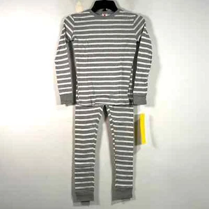 Target Striped Two-Piece Sleep Set, Unisex Kid's Size 10 - White/Grey - Picture 1 of 10