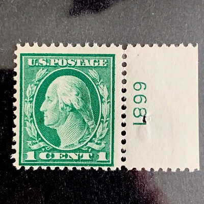 3/1986 US Stamps Scott #405 1c MLHOG Single Plate Number Pin Hole On Margin - Image 1 of 2