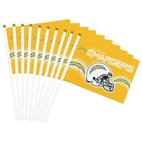 10PCS Handheld Flag San Diego Chargers Mini Decorative Flag Helmet Style Print Cover