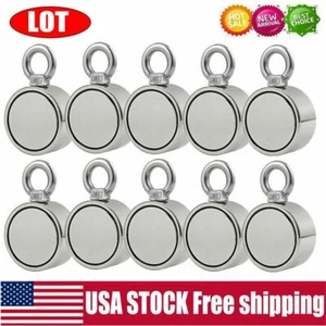 1/2/5/10PCS 500LBS Fishing Magnet Kit Strong Neodymium Pull Force Treasure Hunt - Picture 1 of 11