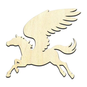 Pegasus Winged Horse #1 Laser Cut Out Unfinished Wood Shape Craft Supply - Picture 1 of 6