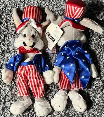 BOLSO DE FRIJOLES BUGS BUNNY STARS AND STRIPES FELPA NUEVO CON ETIQUETAS Foto 1 de 2