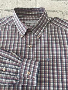 Camisa Southern Tide Para Hombre Talla M Roja A Cuadros Calce Clásico Algodón Manga Larga Botón - Imagen 1 de 6