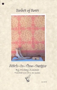 Stitch ~ In ~ Time ~ Designs ~ BASKET OF ROSES ~ 75" x 96" - Picture 1 of 5