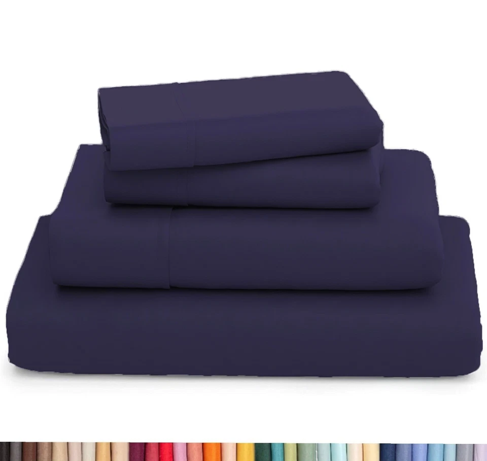 Juego de sábanas de bambú premium de 4 piezas, serie 2200, suave y refrescante - sin arrugas Foto 1 de 1