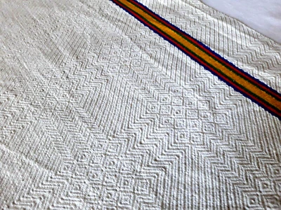 N02 ANCIEN TORCHONBASQUE métis lin+coton & liteaux VINTAGE basque dish towel - Photo 1/4